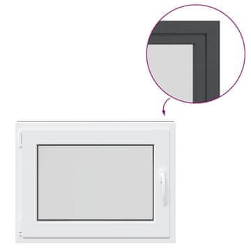 Vidaxl Kletno okno RISOR 80x50 cm vrtljivo-nagibno DIN levo antracitno