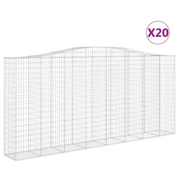 Vidaxl Obokane gabion košare 20 kos 400x50x180/200 cm pocinkano železo