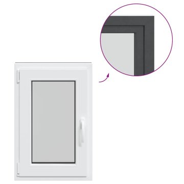 Vidaxl Kletno okno RISOR 50x75 cm vrtljivo-nagibno DIN levo antracitno