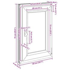 Vidaxl Kletno okno RISOR 50x75 cm vrtljivo-nagibno DIN desno belo