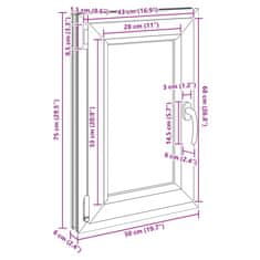 Vidaxl Kletno okno RISOR 50x75 cm vrtljivo-nagibno DIN levo antracitno
