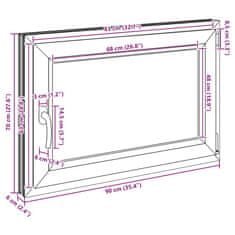 Vidaxl Kletno okno RISOR 90x70 cm vrtljivo-nagibno DIN desno belo