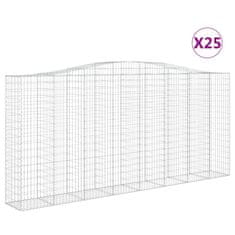 Vidaxl Obokane gabion košare 25 kos 400x50x180/200 cm pocinkano železo