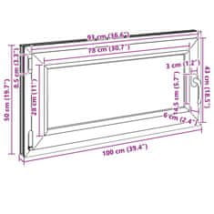 Vidaxl Kletno okno RISOR 100x50 cm vrtljivo-nagibno DIN levo antracitno