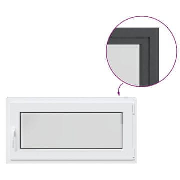 Vidaxl Kletno okno RISOR 100x50 cm vrtljivo-nagibno DIN desno antracitno