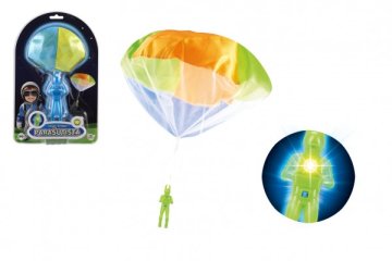 Teddies Figurica padalca z letečim padalom iz svetleče tkanine/plastike 12cm na baterije