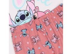 Disney DISNEY Stitch Angel Bela in roza BOMBAŽNA dekliška pižama s kratkimi rokavi, ZA POLETJE, dvodelna, 100 % BOMBAŽ, OEKO-TEX 104cm