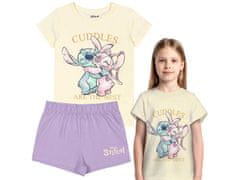 Disney DISNEY Stitch Angel BOMBAŽNA dekliška pižama s kratkimi rokavi, ZA POLETJE, dvodelna, 100 % BOMBAŽ, OEKO-TEX 104cm
