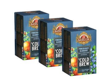 Basilur BASILUR Cold Brew - Sadni čaj brez kofeina z okusom granatnega jabolka in borovnic, hladen čaj v vrečkah 20 x 2 g
