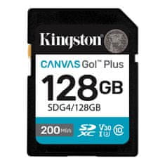 Kingston Canvas Go! Plus spominska kartica, SD, 128GB, Class10 UHS-I U3, V30, 4K UHD (SDG4/128GB)