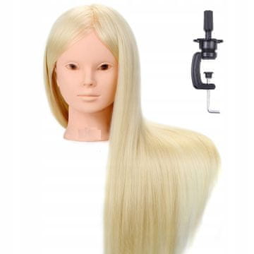 Korbi Treningovna frizerska glava s stojalom, Blond 70cm