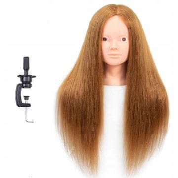 Korbi Treningovna frizerska glava s stojalom, Blond 70cm