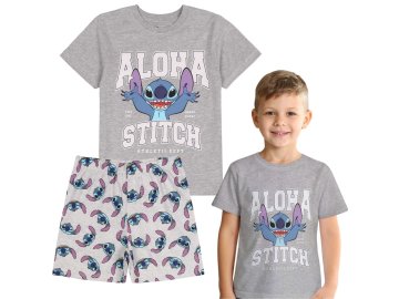 Disney DISNEY STITCH BOMBAŽA deška dvodelna pižama s kratkimi rokavi ZA LETO
