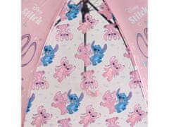 Disney DISNEY Stitch Angel Zložljiv, AVTOMATSKI dežnik, PROZOREN dežnik za dekleta 