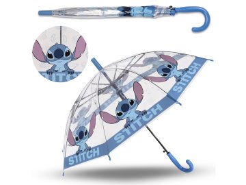 Disney Disney Stitch Otroški prozorni AVTOMATSKI dežnik, ZLOŽLJIV dežnik za otroka