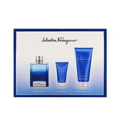 Salvatore Ferragamo Acqua Essenziale Blu - EDT 100 ml + gel za prhanje in šampon 2v1 100 ml + balzam po britju 100 ml