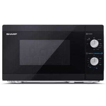 Sharp Mikrovlnná trouba , YC-MG01E-B, gril, 20 L, 5 úrovní mikrovlnného výkonu, rozmrazování, časovač, vnitřní osvětlení, 120 W