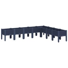 Vidaxl Cvetlično korito z nogami modro sivo 200x160x42 cm PP