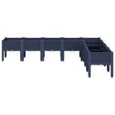 Vidaxl Cvetlično korito z nogami modro sivo 200x160x42 cm PP
