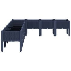 Vidaxl Cvetlično korito z nogami modro sivo 200x160x42 cm PP