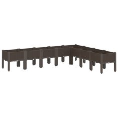 Vidaxl Cvetlično korito z nogami rjavo 200x160x42 cm PP