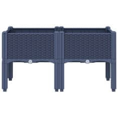Vidaxl Cvetlično korito z nogami modro sivo 80x40x42 cm PP