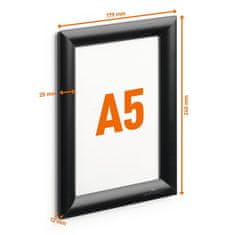 Durable Aluminijast okvir Snap A5, črn