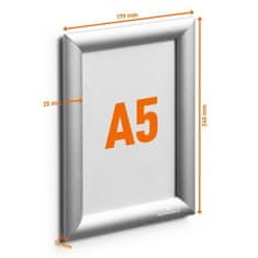 Durable Aluminijast okvir Snap A5, srebrn