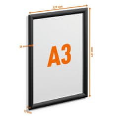 Durable Aluminijast okvir Snap A3, črn