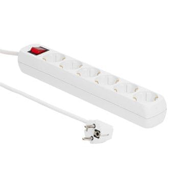 MicroConnect Razdelilnik s stikalom 6 vtičnic, 3m bel