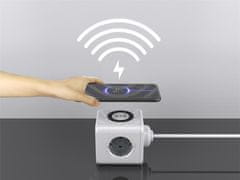 MicroConnect Razdelilnik PowerCube, 3 vtičnice brezžično, 2 USB-A, 1 USB-C, 1,5m, bel