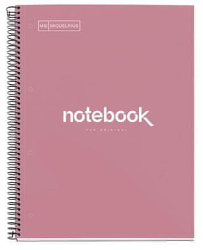 Miquelrius Zvezek A4, karo, 80-listni, 90g, EMOTIONS, karton, t.roza