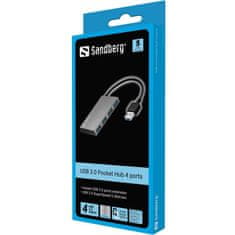 Sandberg USB-A 3.0 hub razdelilnik, 4-v-1 4x USBA-A 3.0