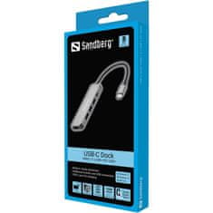 Sandberg USB-C hub razdelilnik, 5-v-1 1x HDMI, 3x USB, 1x PD