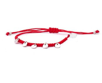 Beneto Exclusive Zapestnica z rdečo kabalo z vrvicami z obeski AGB556