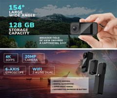 SJCAM C300 športna kamera, 4K UHD, 6-Axis stabilizacija, Dual WIFI, bela