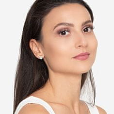 Guess Sodobni kristalni uhani za zabavo z jeklenimi čepki JUBE02168JWRHT/U