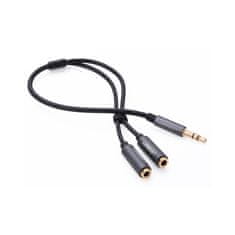 Ugreen Adapter 3.5mm (M) na 2x avdio (Ž) črn - polybag