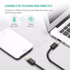Ugreen USB 3.0 kabel (M na M) črn 2 m - polybag