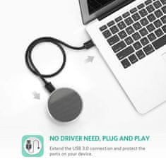 Ugreen USB 3.0 kabel (M na M) črn 2 m - polybag