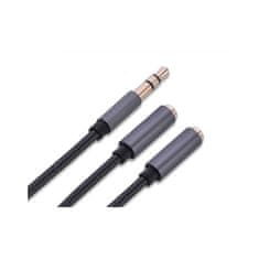 Ugreen Adapter 3.5mm (M) na 2x avdio (Ž) črn - polybag