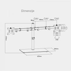 VonHaus Dvojni namizni nosilec do diagonale 27 s steklenim podstavkom