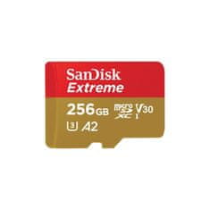 SanDisk 256GB Extreme microSDXC UHS-I spominska kartica z adapterjem