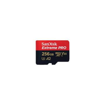 SanDisk Extreme PRO microSDXC 256GB + SD Adapter do 200MB/s/140MB/s A2 C10 V30 UHS-I U3
