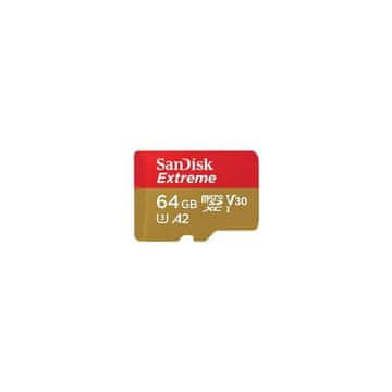 SanDisk Extreme microSDXC 64GB for Action Cams and Drones + SD Adapter 170MB/s & 80MB/s A2 C10 V30 U