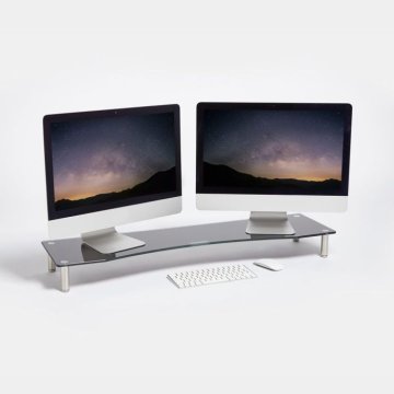 VonHaus Steklen podstavek za monitor XL črn