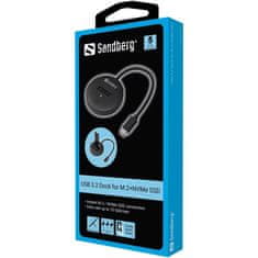Sandberg USB 3.2 Dock za M.2+NVMe SSD priklopna postaja