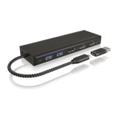 IcyBox IB-DK4080AC USB-C in USB-A priklopna postaja 9v1 s Power Delivery do 100W