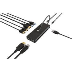 IcyBox IB-DK4080AC USB-C in USB-A priklopna postaja 9v1 s Power Delivery do 100W