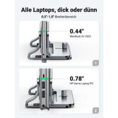 Ugreen Vertikalno aluminijasto stojalo za prenosni računalnik, za MacBook Pro/Air, prenosnike, iPad